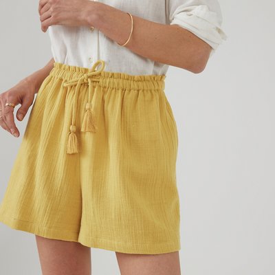 Шорты из газовой хлопчатобумажной ткани LA REDOUTE COLLECTIONS