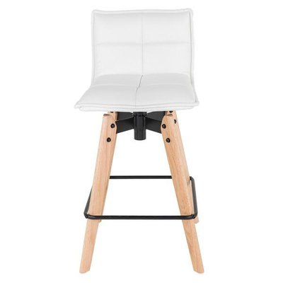 Chaise snack blanche en simili piétement chêne Mae ZAGO