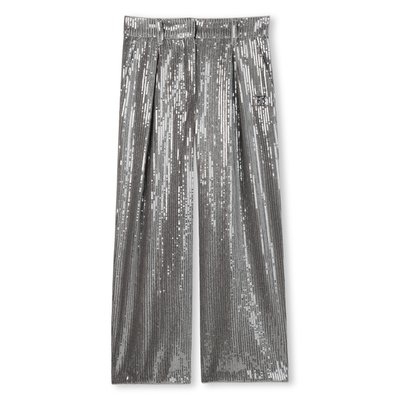 Pantalon ornée de sequins argentés DKNY