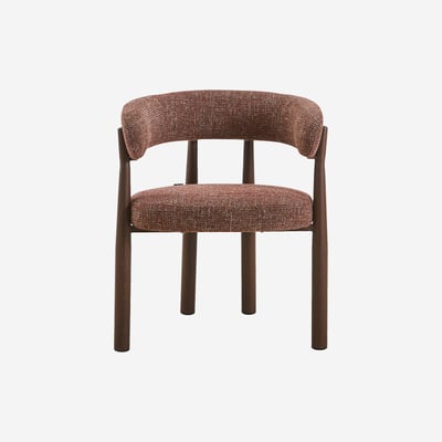 Lot de 2 chaises en tissu et métal finition noyer avec accoudoirs BRYNE HABITAT