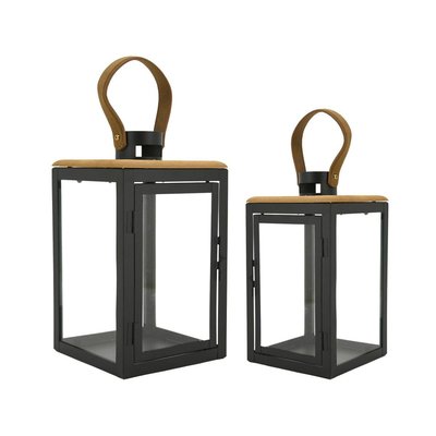 Lanternes en métal et bois (Lot de 2) AUBRY GASPARD