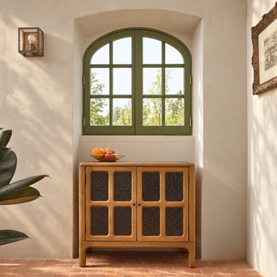 Buffet 2 portes en bois recyclé massif 90 cm  VELDE BERAH GETAH