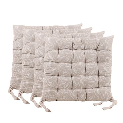 Lot de 4 galettes de chaise en coton à motifs ORNAMI