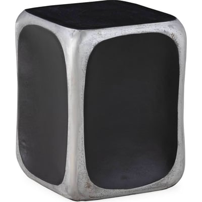 Tabouret cube en aluminium poli RECOLLECTION