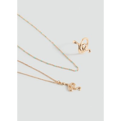 Lot collier et bague serpent MANGO TEEN