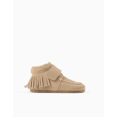 Bottines Barefoot en daim à franges et à scratch ZIPPY