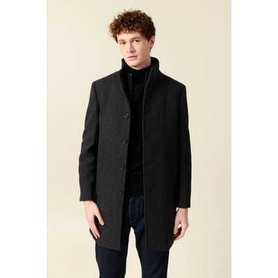 Manteau droit long col montant BONOBO