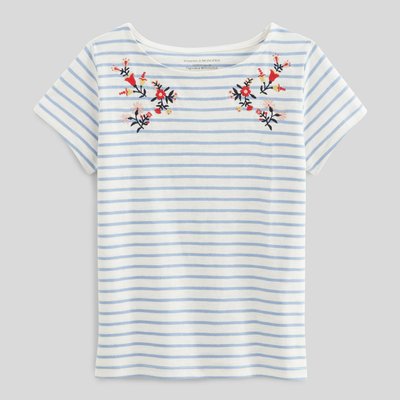 T-shirt manches courtes rayé brodé MONOPRIX