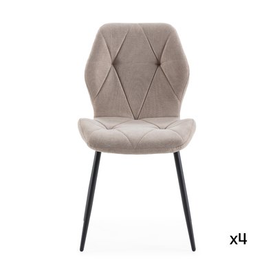 Lot de 4 chaises en tissu avec pieds en métal noir L47,5 cm - LUNA CALICOSY