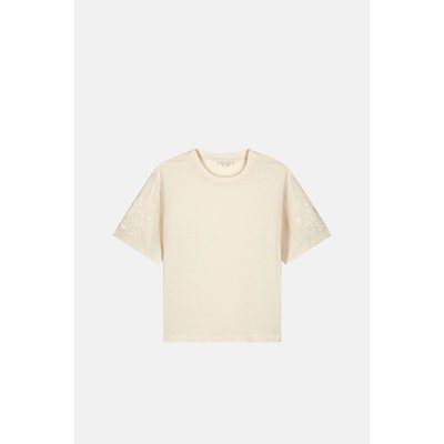 Embroidered Round-Neck T-Shirt, Short Sleeves, LAURIANE LOUISE MISHA