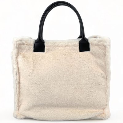 Sac cabas en poils synthétiques et cuir PILLOW OH MY BAG