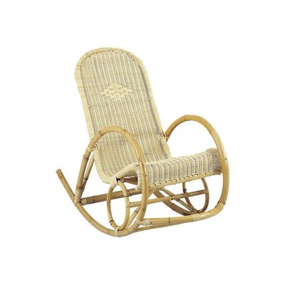Fauteuil Rocking en manau et moelle de rotin naturelle Tipi AUBRY GASPARD