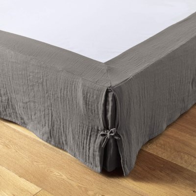 Cache sommier double gaze de coton TERRE DE NUIT
