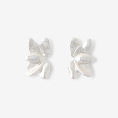 Boucles d'oreilles demi-feuilles argentées BALABOOSTE