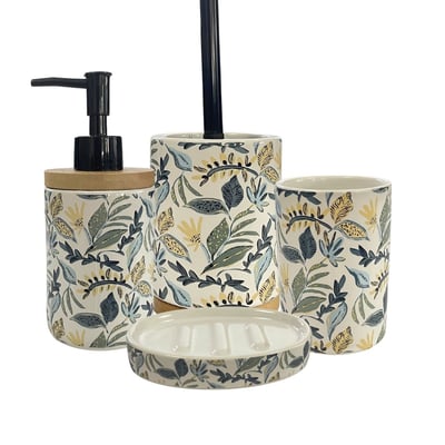 Set salle de bain végétal 4 pièces céramique JUNGLE GUY LEVASSEUR