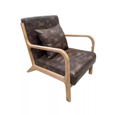 Fauteuil vintage en simili cuir - VINCENT MATHI DESIGN