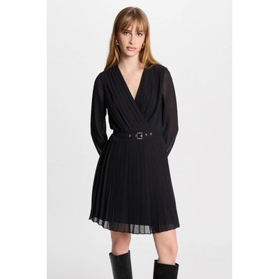 Robe courte droite plissée MORGAN