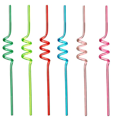 Lot de 6 pailles colorées réutilisables 5FIVE SIMPLY SMART
