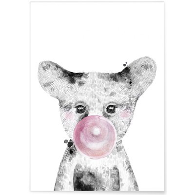 Affiche 'Bulle d'Ours Rose' L'AFFICHERIE