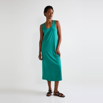 Robe débardeur unie en lin et coton MONOPRIX