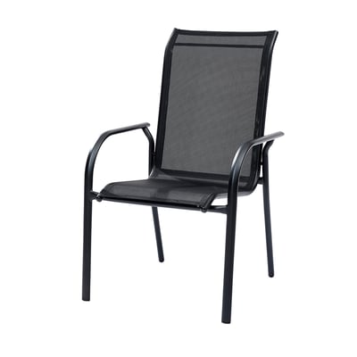 Fauteuil de jardin en aluminium noir et textilène BLACKSUN WILSA GARDEN