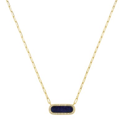 STYLES - Necklace in gilded silver, zirconium oxide, lapis lazuli by Charles Garnier CHARLES GARNIER
