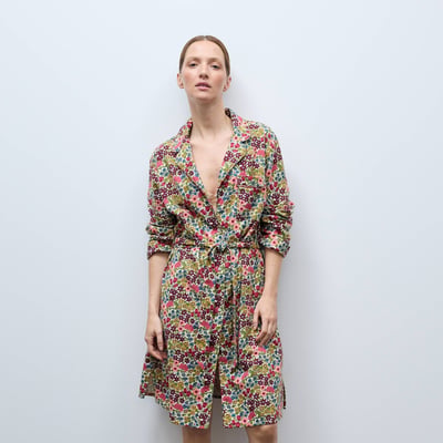 Chemise de nuit imprimée en coton gratté en coton bio GOTS MONOPRIX