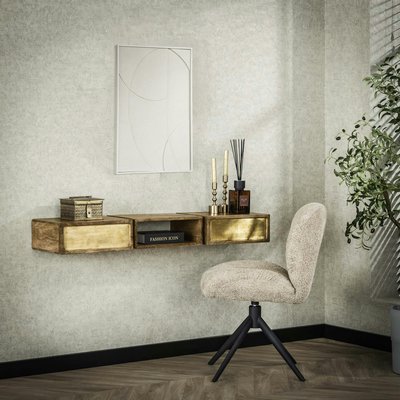 Console en bois de manguier finition cuivrée (2 tiroirs) VARA PIER IMPORT