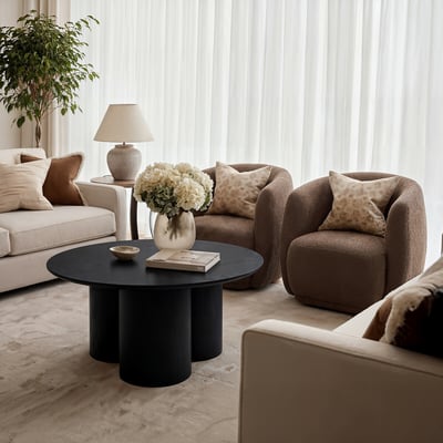 Leif Sculptural Round Wood Coffee Table ÉDITÉ