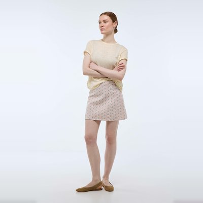 Jupe courte à motifs en coton MONOPRIX