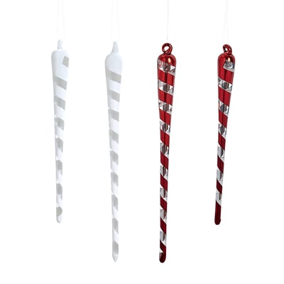 Set de 4 suspensions de noël glaçons en verre H15 NOËL SIA DECO