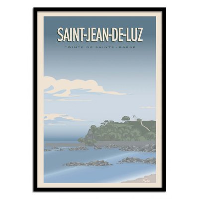 Affiche d’art et cadre noir 30 x 40 cm - Saint-Jean-de-Luz - Turo WALL EDITIONS