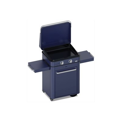 Plancha gaz Enosign 65 bleu navy sur chariot, 56x40 cm ENO