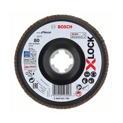 Disque Abrasif À Lamelles Xlock Bb G80 X571, Ø125 Mm BOSCH