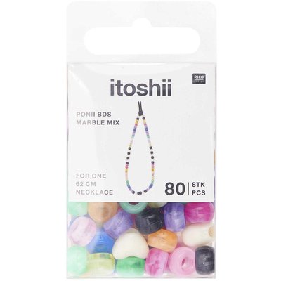 Itoshii pack de 80 perles Ponii marble mix RICO DESIGN