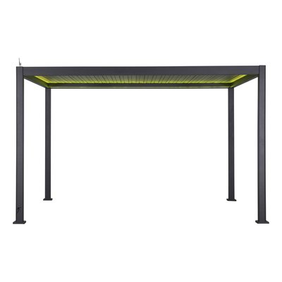 Pergola bioclimatique en aluminium motorisée à LED 3,7x3,7m EVORA HESPERIDE