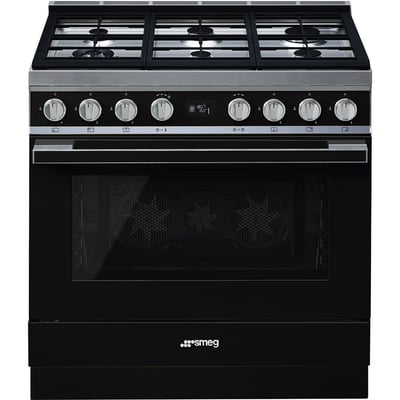 Piano de cuisson gaz 6 feux 90 cm CPF9GP SMEG
