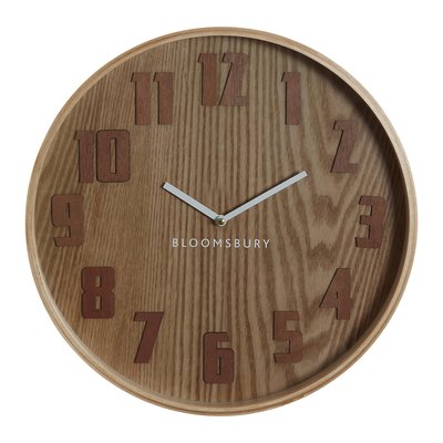 40cm Brown Grain Wooden Wall Clock SO'HOME
