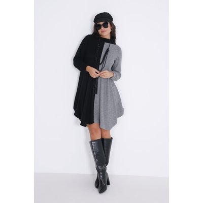 Robe grande taille trapèze en maille bicolore JEAN-MARC PHILIPPE