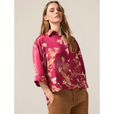 Chemise réalisée en satin fluide fantaisie OLTRE