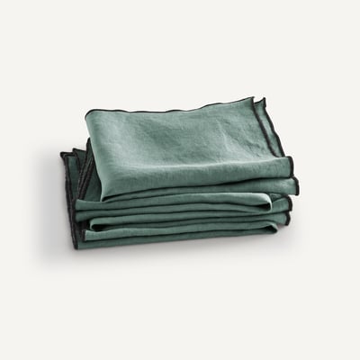 Lot de 4 serviettes de table, Suzy en lin lavé AM.PM