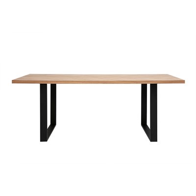 Table à manger rectangulaire finition bois chêne et métal noir L200 cm MAGDA MILIBOO