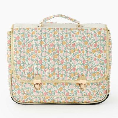 Cartable matelassé à fleurs, 38cm MONOPRIX
