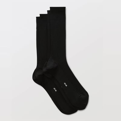 Lot de 2 paires de chaussettes à cotes en laine MONOPRIX