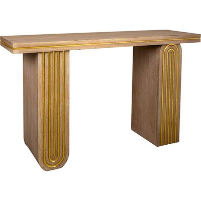 console art déco bois naturel et métal doré style élégant RECOLLECTION