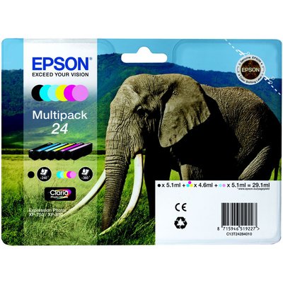 EPSON Cartouche d'encre T2428 N/C/M/J/CC/MC Série Eléphant