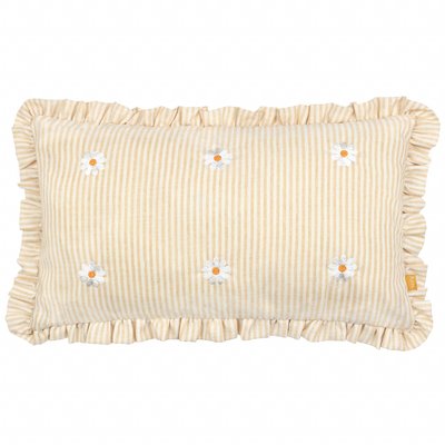 Les Fleurs Striped Ruffle Feather Rich Cushion FURN.