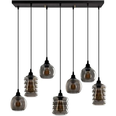 Suspension en verre fumé 7 abat-jour Smoke HANAH HOME