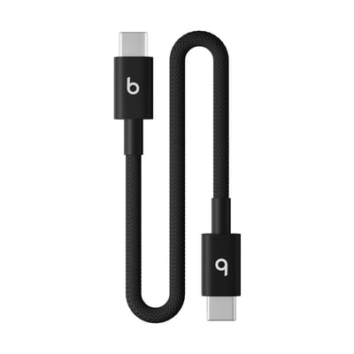 Câble de charge tissé court USB-C vers USB-C 20 cm Noir BEATS BY DR,DRE