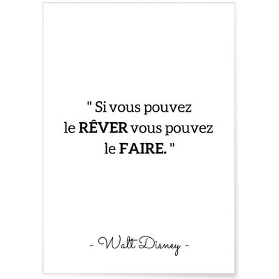 Affiche Walt Disney : 'Si vous pouvez le rêver...' L'AFFICHERIE